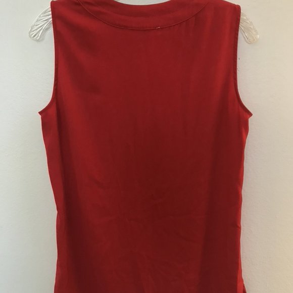**SOLD ELSEWHERE: red sleeveless blouse (S) - Picture 9 of 9